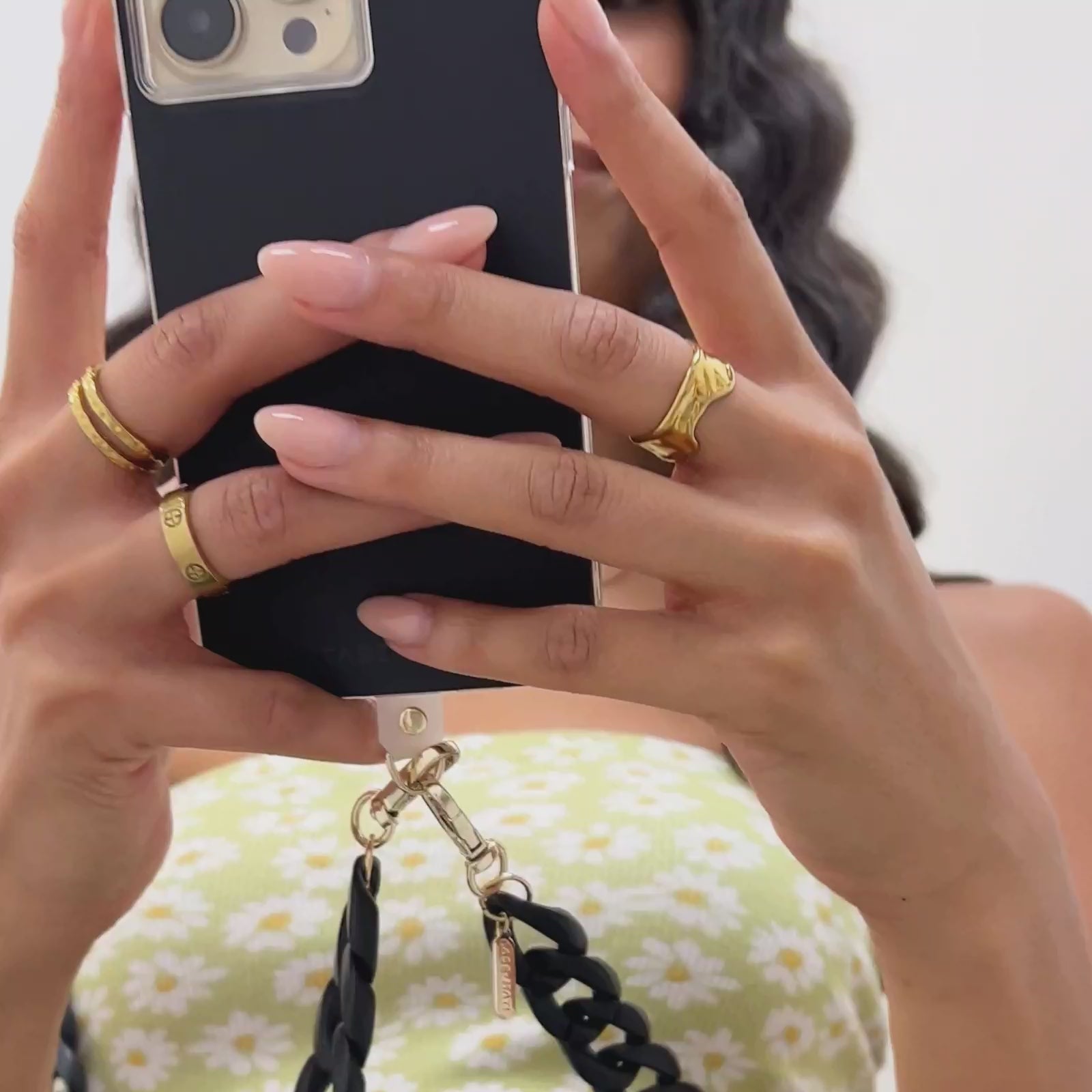 Black Chain Phone Crossbody