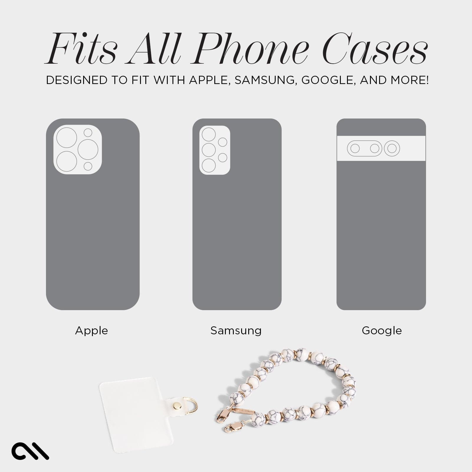 White Marble Phone Charm