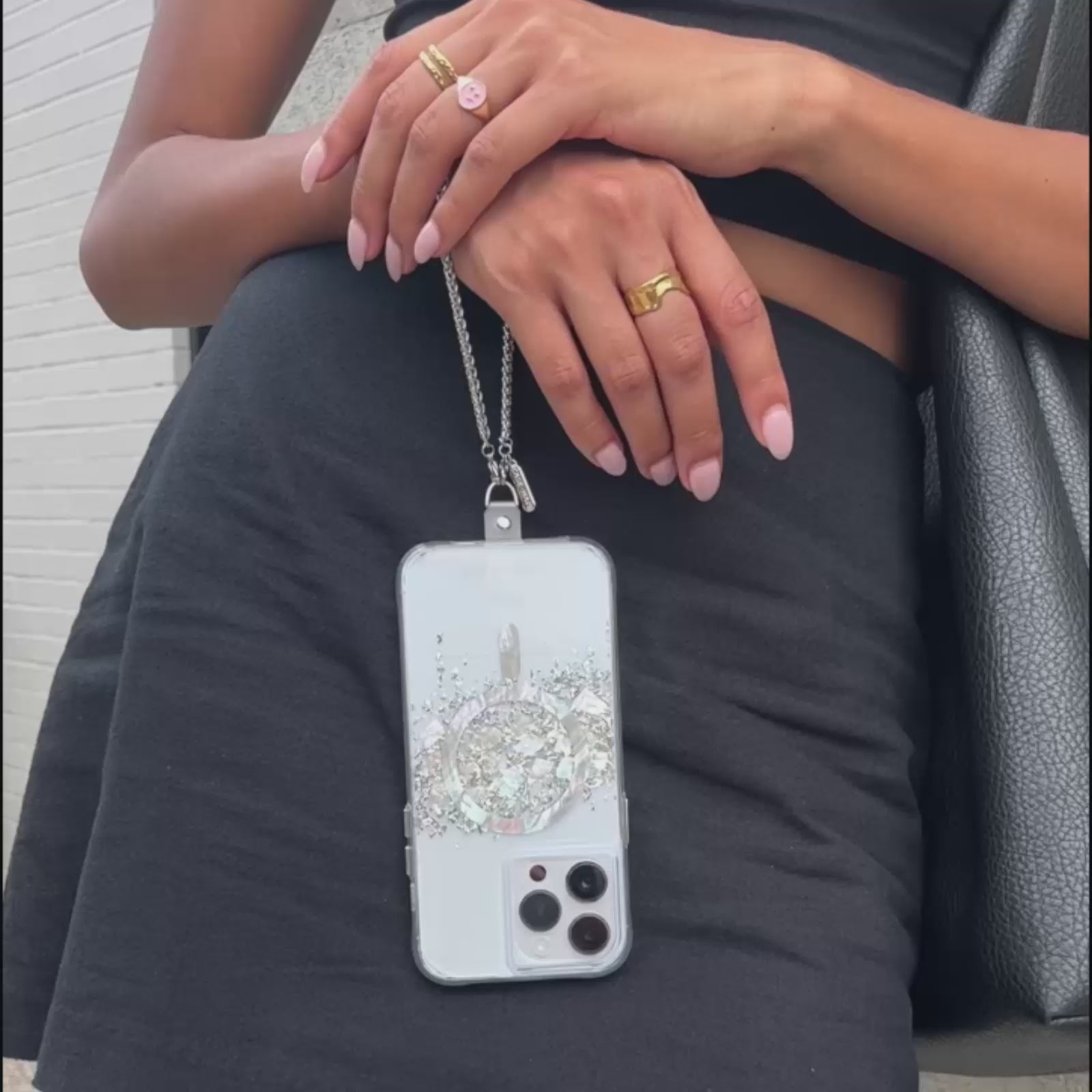 Dainty Silver Chain Phone Charm