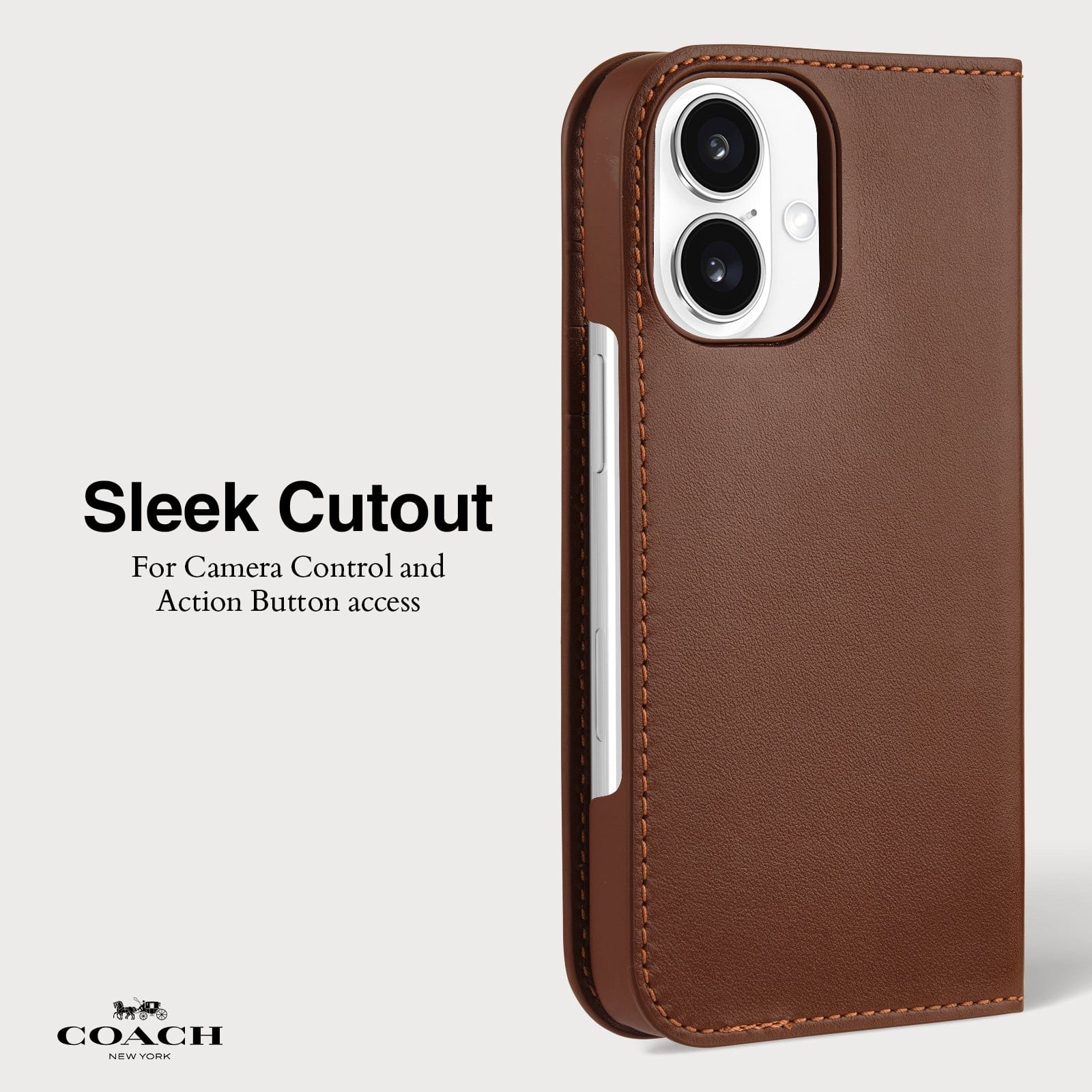 SLEEK CUTOUT FOR CAMERA CONTROL AND ACTION BUTTON ACCESS 
