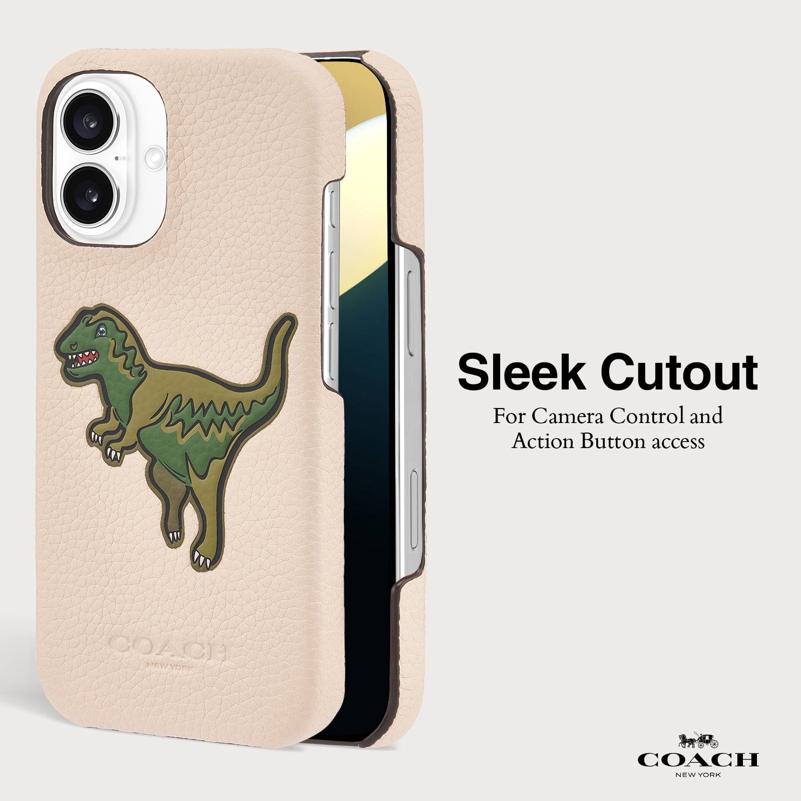 SLEEK CUTOUT FOR CAMERA CONTROL AND ACTION BUTTON ACCESS 