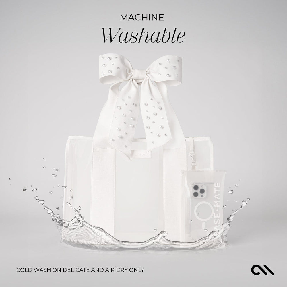 MACHINE WASHABLE ON COLD WASH DELICATE AND AIR DRY ONLY #color_ivory pearl bow