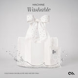 MACHINE WASHABLE ON COLD WASH DELICATE AND AIR DRY ONLY #color_ivory pearl bow