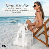LARGE TOTE SIZE FITS EVERYTHING YOU NEED AND MORE FOR THE PERFECT BEACH DAY #color_ivory pearl bow