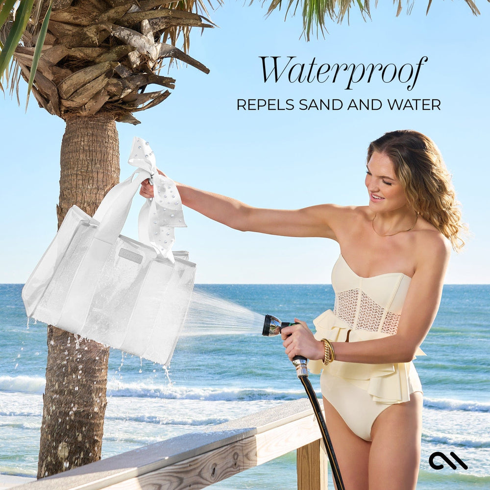 WATERPROOF REPELS SAND AND WATER #color_ivory pearl bow