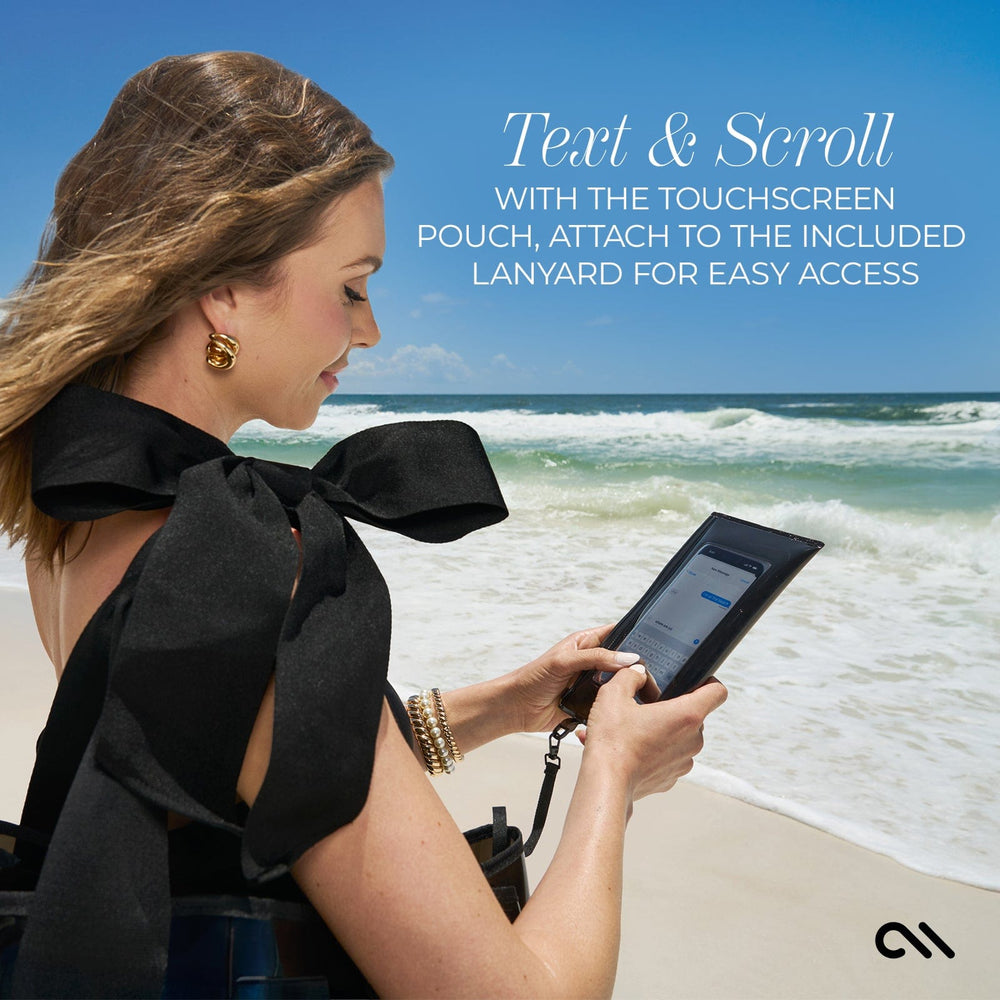 TEXT AND SCROLL WITH THE TOUCHSCREEN POUCH #color_midnight black bow