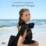 LIGHTWEIGHT AND LUXURIOUS JACQUARD STRAPS #color_midnight black bow