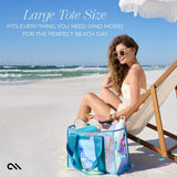 LARGE TOTE SIZE FITS EVERYTHING YOU NEED (AND MORE) FOR THE PERFECT BEACH DAY #color_emerald blue soap bubble®