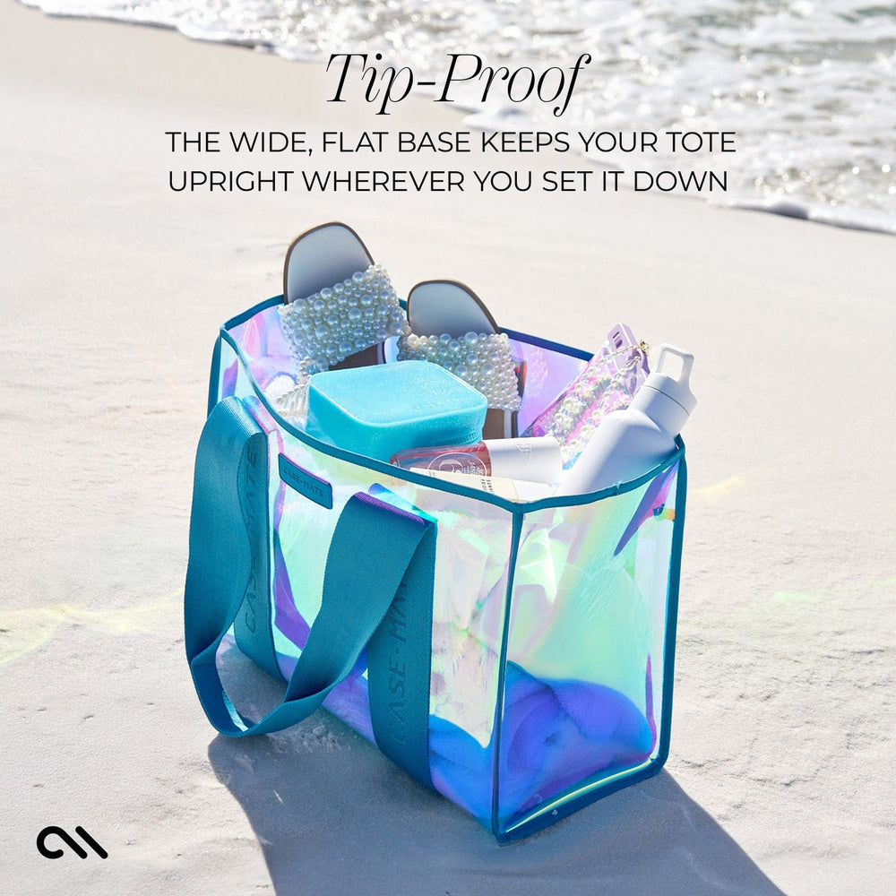 TIP-PROOF THE WIDE, FLAT BASE KEEPS YOUR TOTE UPRIGHT WHEREVER YOU SET IT DOWN #color_emerald blue soap bubble®