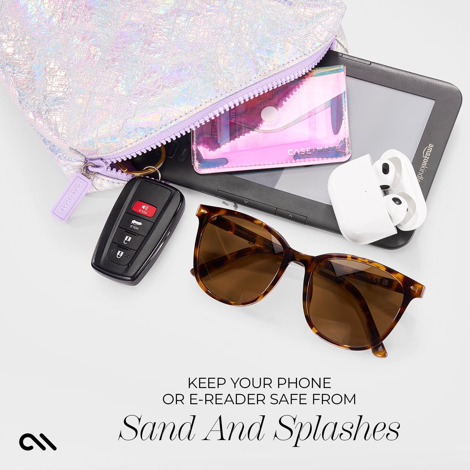 KEEP YOUR PHONE OR E-READER SAFE FROM SAND AND SPLASHES