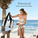 WATERPROOF REPELS SAND AND WATER #color_silver chrome