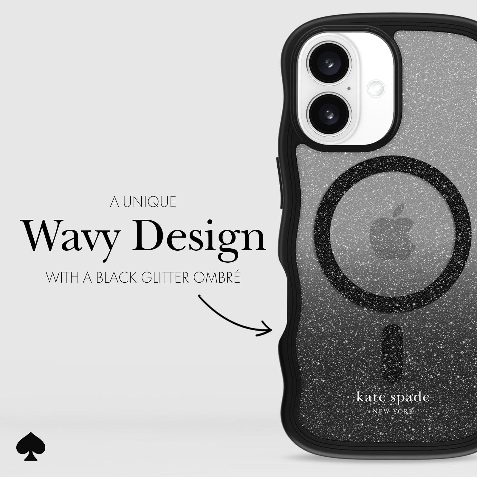 A UNIQUE WAVY DESIGN WITH BLACK GLITTER OMBRE