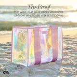 TIP-PROOF THE WIDE, FLAT BASE KEEPS YOUR TOTE UPRIGHT WHEREVER YOU SET IT DOWN #color_soap bubble®