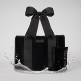 Special Edition Bow Beach Tote With Phone Pouch - Midnight Black #color_midnight black bow