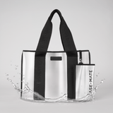 Silver Chrome Beach Tote With Phone Pouch #color_silver chrome