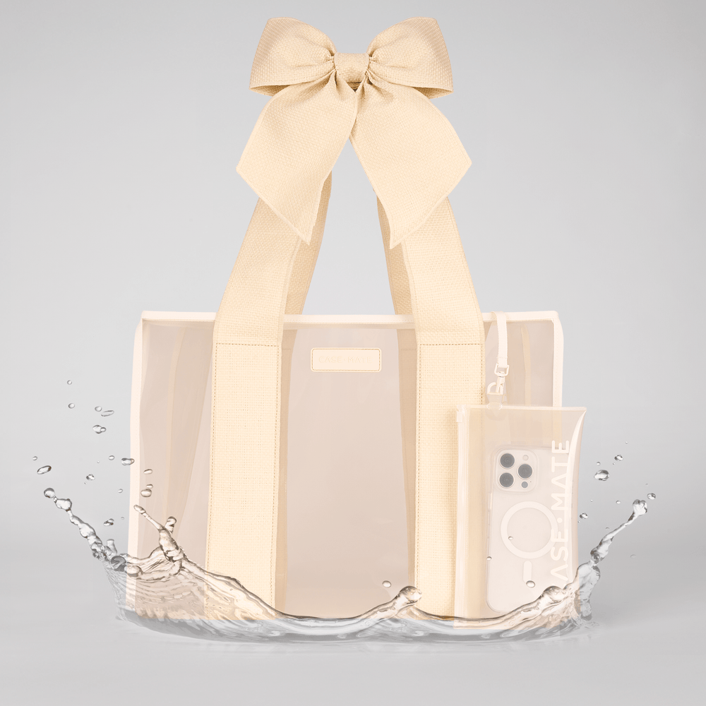 Special Edition Bow Beach Tote in Ecru Raffia #color_ecru raffia bow