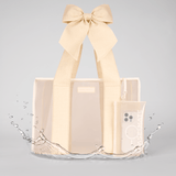 Special Edition Bow Beach Tote in Ecru Raffia #color_ecru raffia bow